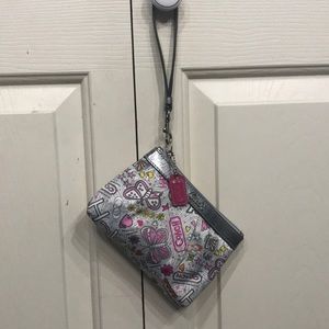 Butterfly Silver Coach Clutch